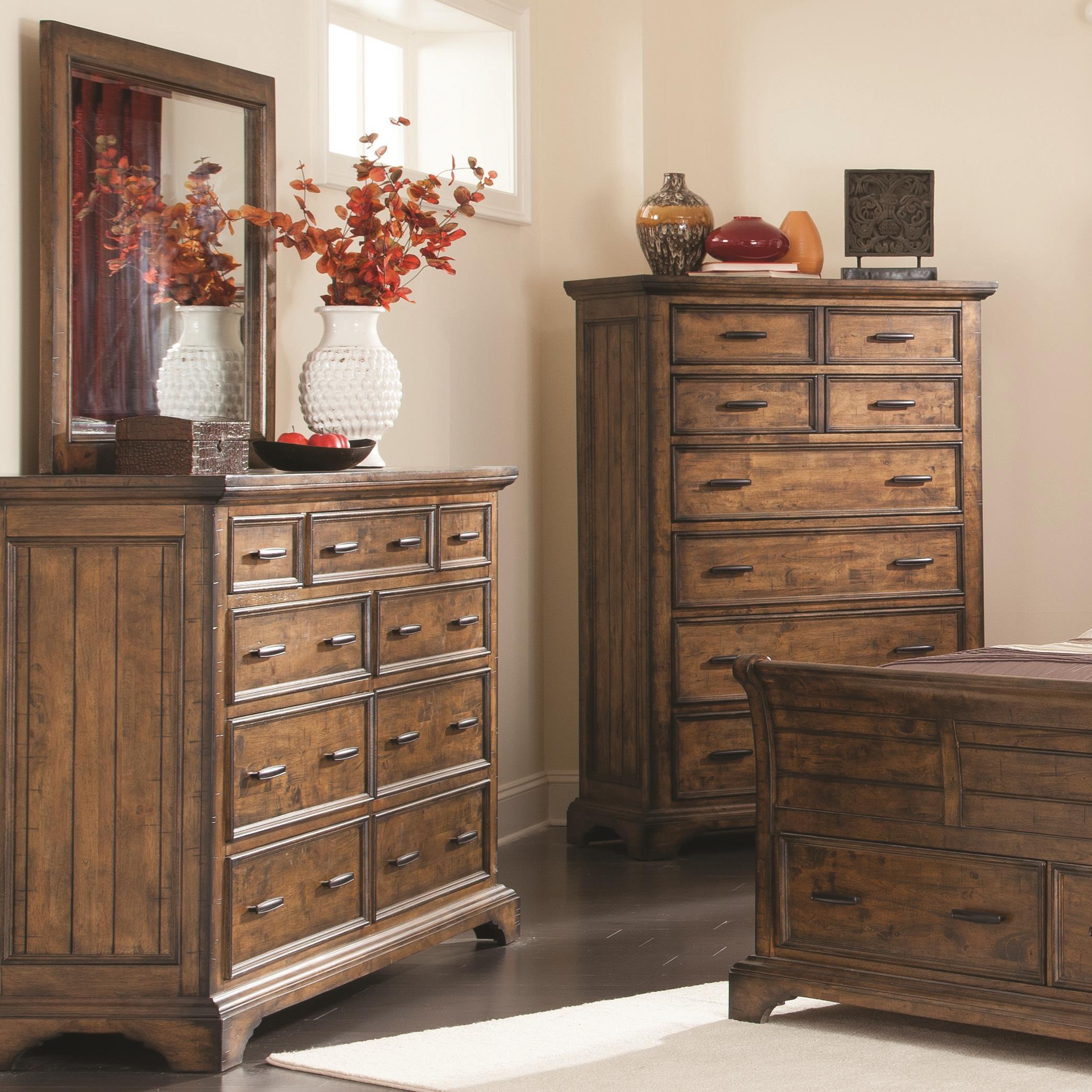 Coaster Elk Grove Dresser and Mirror Set with 9 Drawers A1 Furniture